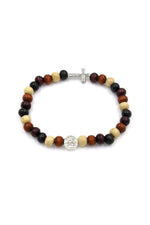St. Benedict Wood Bead Bracelet - HX45915-Inspirational Gifts-Devon-Michigan Church Supply