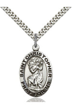 St. Christopher Medal - FN4020-Jewelry-Bliss Mfg-Sterling Silver-Michigan Church Supply