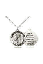 St. Christopher Medal - FN4049-Jewelry-Bliss Mfg-Sterling Silver-Michigan Church Supply