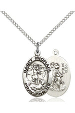 St. Michael the Archangel Medal - FN3987-Jewelry-Bliss Mfg-Sterling Silver-Michigan Church Supply