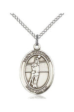 St. Sebastian / Volleyball Medal - FN8186-Jewelry-Bliss Mfg-Sterling Silver-Michigan Church Supply