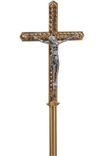 Standing Processional Crucifix - QF20PC70-Church Life-Empire Bronze-Satin-Michigan Church Supply