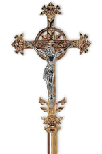 Standing Processional Crucifix - QF30PC18-Church Life-Empire Bronze-High Polish-Michigan Church Supply