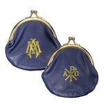 Genuine Sheepskin Leather Snap Rosary Pouch Blue - TA1687BL