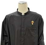 Men's Black Tab Collar Long Sleeve Shirt - USSM104-213637-D