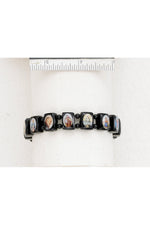 Wood Bracelet with Saints - Black - Small - LA48002/BK-Jewelry-RELIGIOUS ART INC-Michigan Church Supply