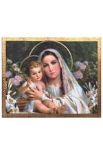 Madonna & Child with Lillies Plaque