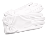 White Satin Gloves with Bow - LA20005