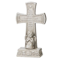 10.75"H Table Cross Cherub Memorial - LI12444