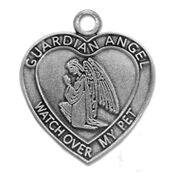 Guardian Angel Pet Medal 1-1/8 Inch Pewter  - WOSB4106