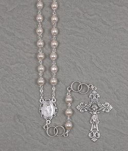 Silver Pearl Wedding Rosary - UL4850115