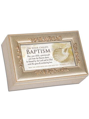 Champagne Petite Rose Music Box Baptism - GPPRCGRACE