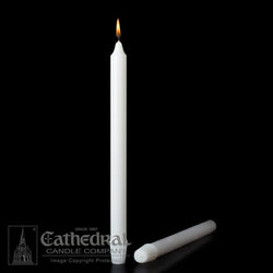 Stearine White Molded Candles - 1-1/8"  x  9-3/8"