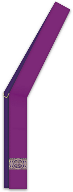 ASSISI Deacon Stole with woven Orphrey (Purple, Ecru, Red, Green) - WN73401