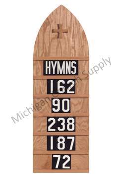 Oak Hymn Board - Standard Size 12"x 36"