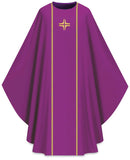 ASSISI Chasuble with orphrey and cross (Ecru, Red, Green, Purple) - WN70103