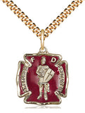 St Florian red enamel medal - FN0070E