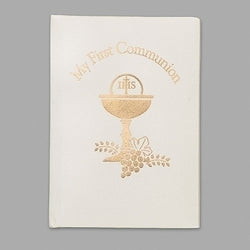 5" Deluxe White & Gold First Communion Book  - LI10279