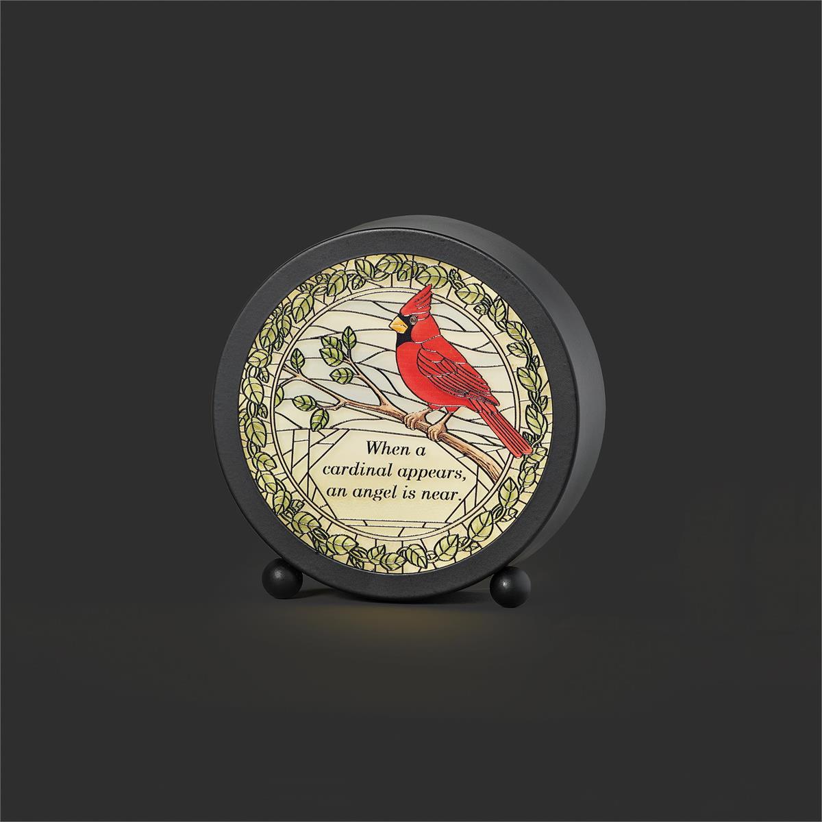 LED Cardinal Memorial Stained Glass Plaque - LI11475