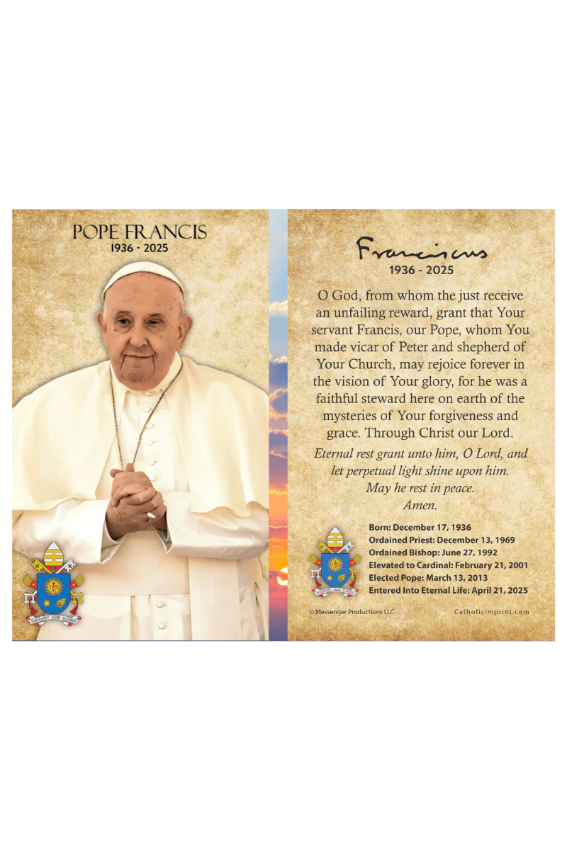 In Memoriam Pope Francis Holy Cards