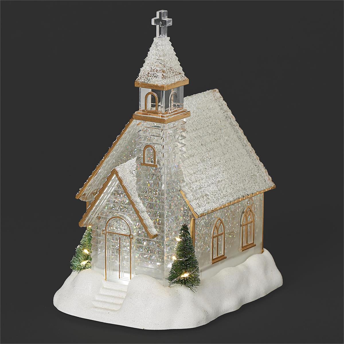 Lighted Church 10.25" h  - LI139841