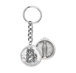 St Christopher & Our Lady of the Highway Medal Keychain - TA1426