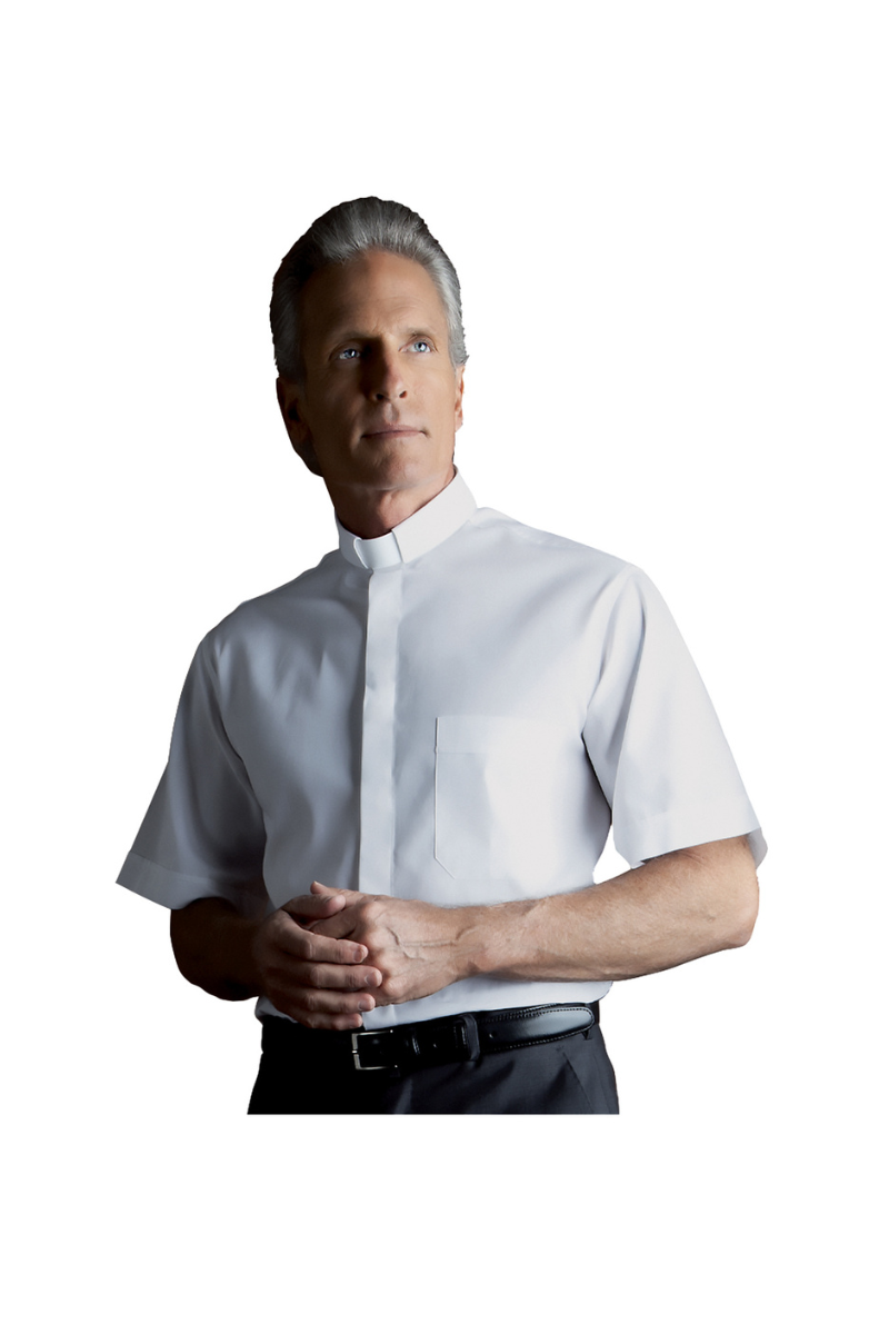 Tab Collar Clergy Shirt - Short Sleeve - DT148
