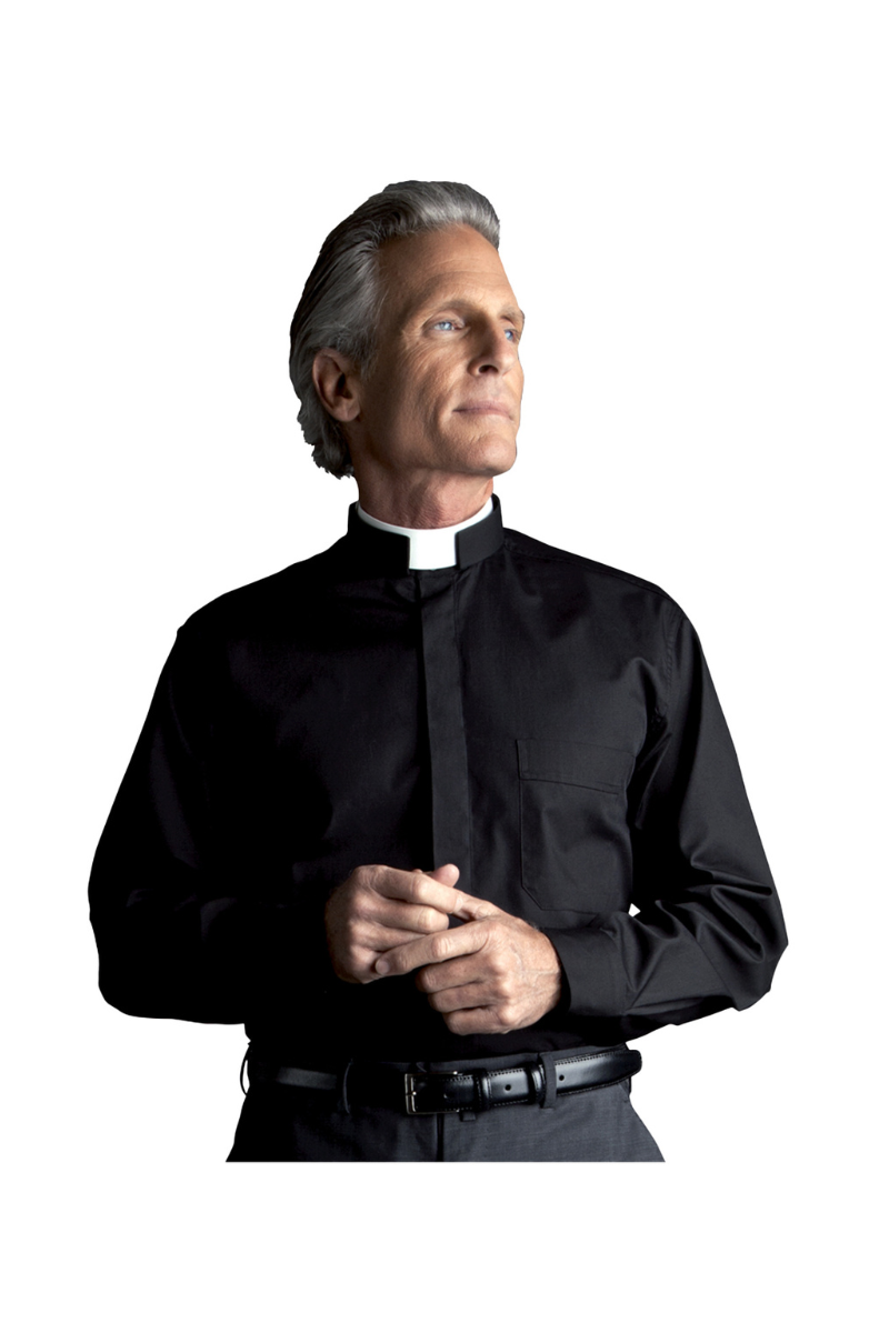 Roman Collar Clergy Shirt - Long Sleeve - DT152
