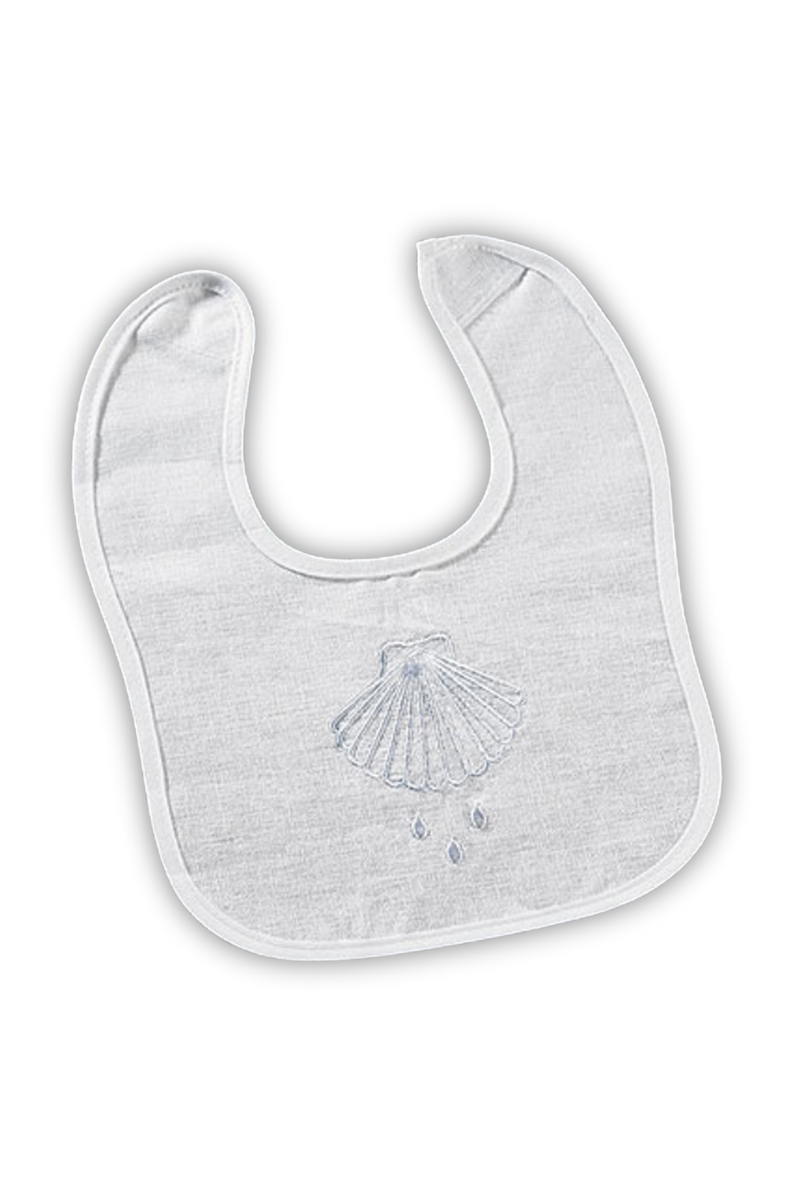 Baptismal Bib with Shell - OFPS269