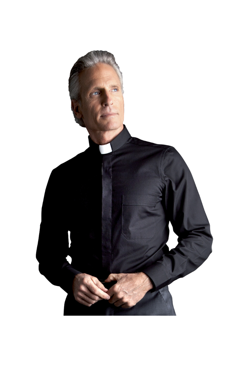Slim Fit Tab Collar Clergy Shirt - Long Sleeve - DT224