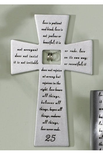 25th Anniversary Wall Cross - LI40173-Inspirational Gifts-Roman, Inc-Michigan Church Supply