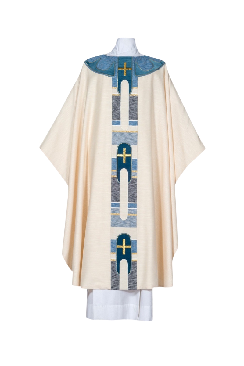 Cathedral Chasuble - White Blue