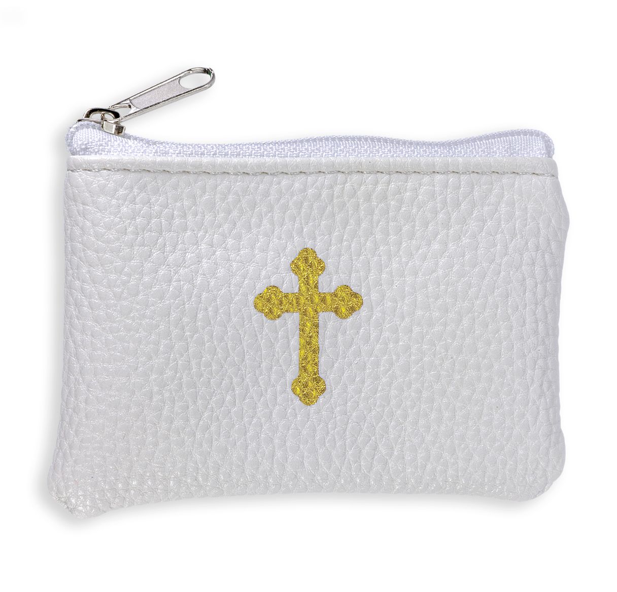White Calf Grained Rosary Case - TA1647WT