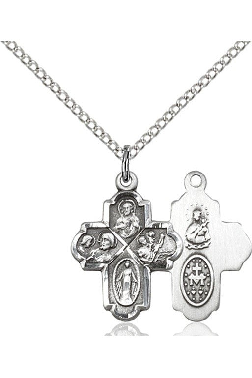 4-Way Medal - FN0047-Jewelry-Bliss Mfg-Sterling Silver-Michigan Church Supply