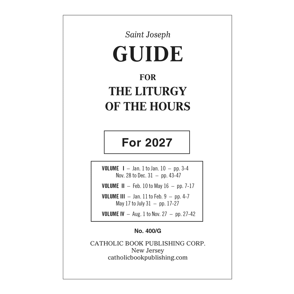 Guide For the Liturgy Of The Hours - GF400G