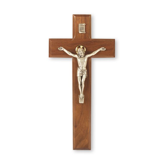 Dark Walnut Cross with Antique Corpus 9"  - TA42A-9W1