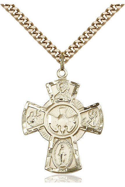 5-Way Medal - FN0045-Jewelry-Bliss Mfg-Sterling Silver-Michigan Church Supply