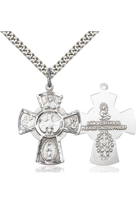 5-Way Medal - FN0045-Jewelry-Bliss Mfg-Sterling Silver-Michigan Church Supply