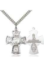 5-Way Medal - FN0045-Jewelry-Bliss Mfg-Sterling Silver-Michigan Church Supply