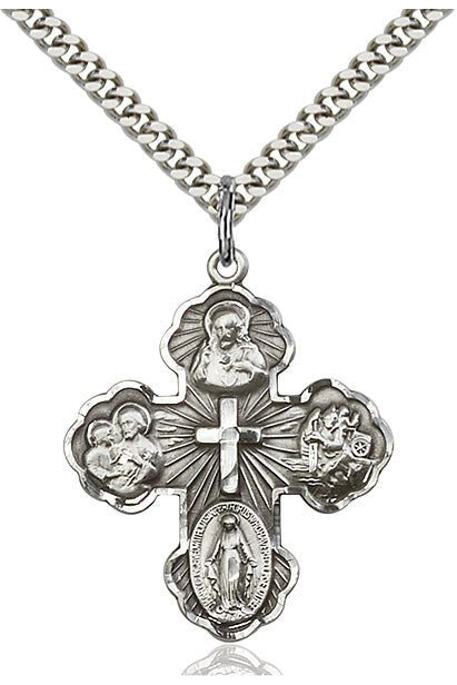5-Way Medal - FN5458-Jewelry-Bliss Mfg-Sterling Silver-Michigan Church Supply