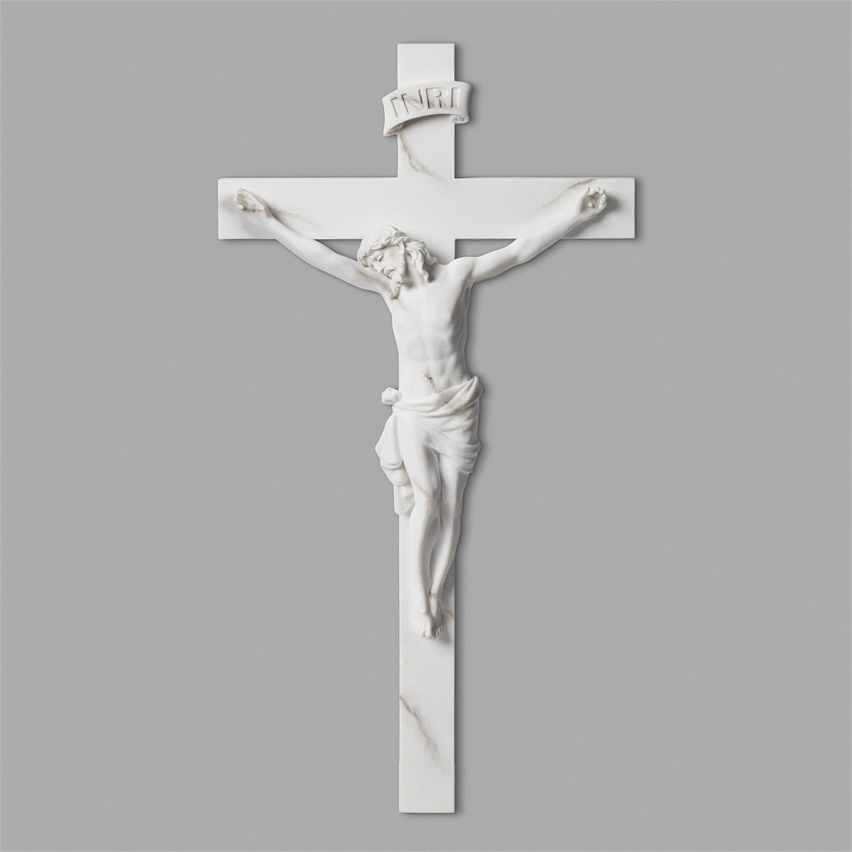 Wall Crucifix, Marble Look 13.5"h - LI61349