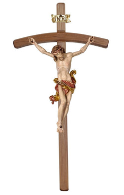 Dark Leonardo Crucifix with Red Colored Cloth Bent Cross- MX704000DR