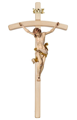 Light Leonardo Crucifix with White Colored Cloth Bent Cross - MX704000HW