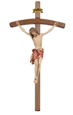Dark Siena Crucifix with Red Colored Cloth Bent Cross - MX722000DR