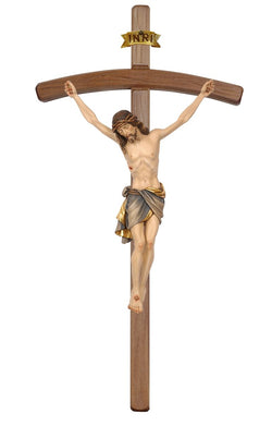 Dark Siena Crucifix with Blue Colored Cloth Bent Cross - MX722000DB