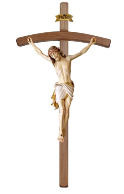 Dark Siena Crucifix with White Colored Cloth Bent Cross - MX722000DW