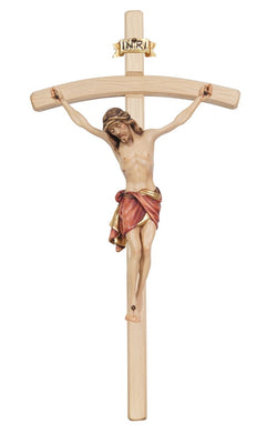 Light Siena Crucifix with Red Colored Cloth Bent Cross - MX722000HR
