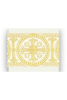 ASSISI Overlay Stole with woven Orphrey (Green, Purple, Ecru, Purple) - WN75001-Church Life-Art Studio Slabbinck-Ecru-Michigan Church Supply