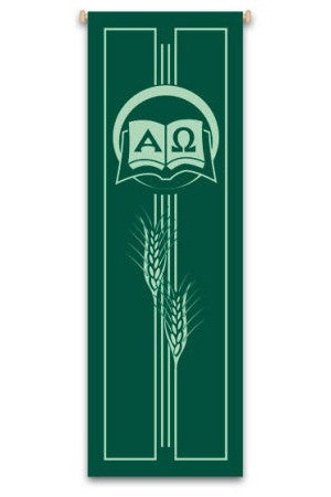 Alpha-Omega and Wheat Banner - WN7127-Church Life-Art Studio Slabbinck-Michigan Church Supply