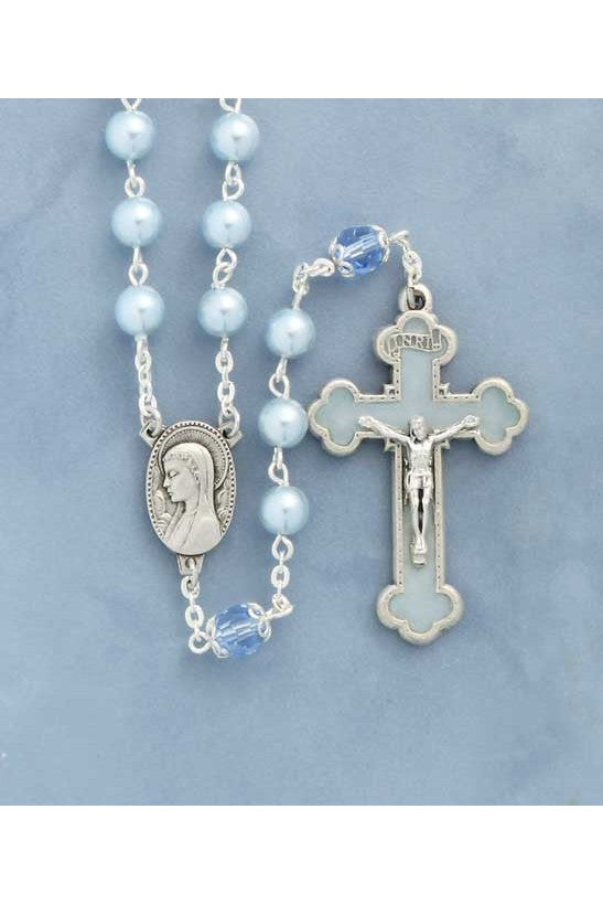 Blue European Rosary - HX41582BL-Inspirational Gifts-Devon-Michigan Church Supply